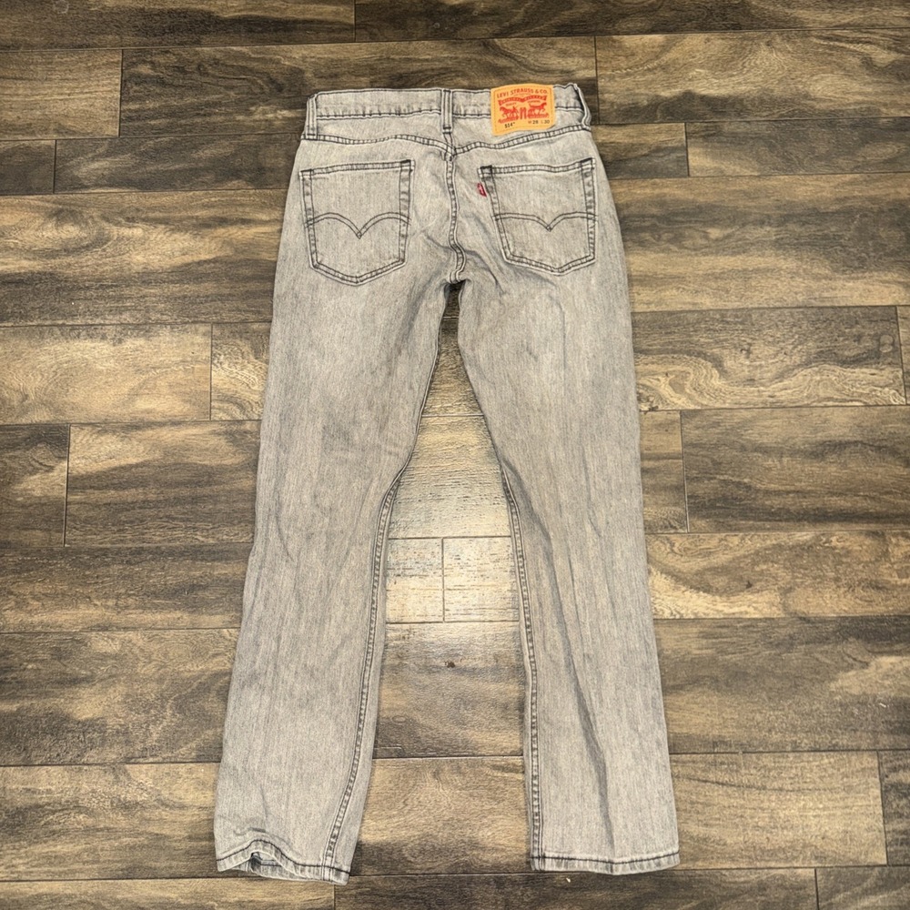 Levi's 514 Slim Fit Straight Leg Grey Wash Denim Jeans Men's Size 28x30